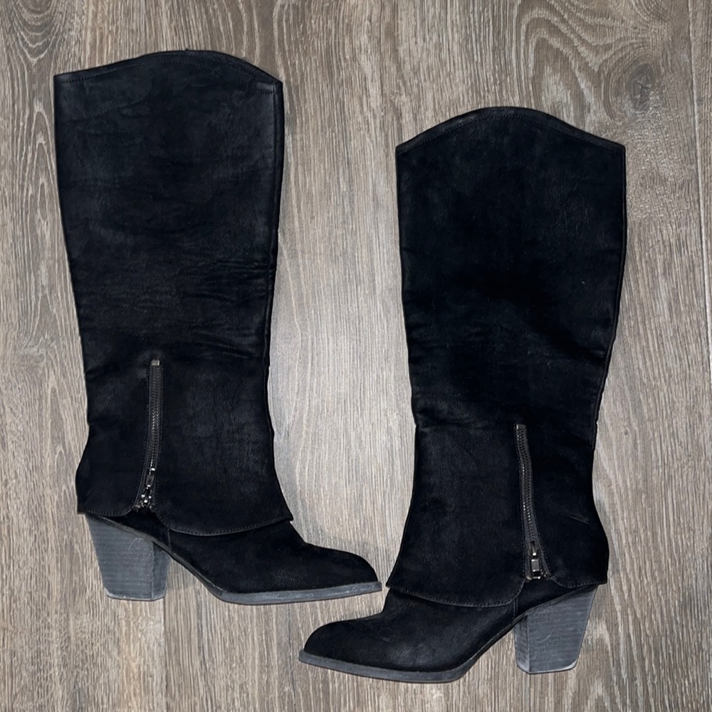 Black Western Knee High Boots